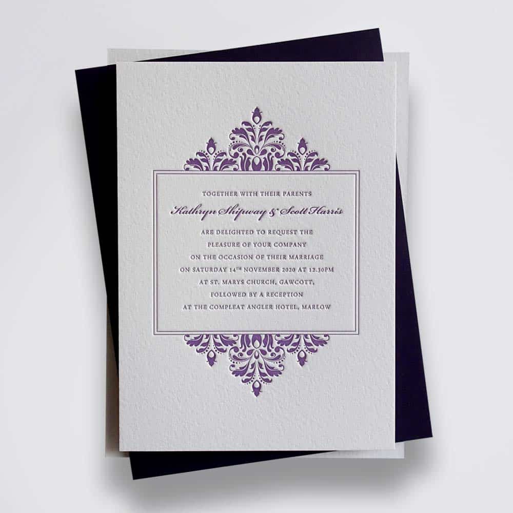 Audrey wedding stationery sample